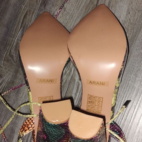 Fashion Nova Arani Multicolor Snakeskin Heels  Sz 9 NWOT - Picture 6 of 7
